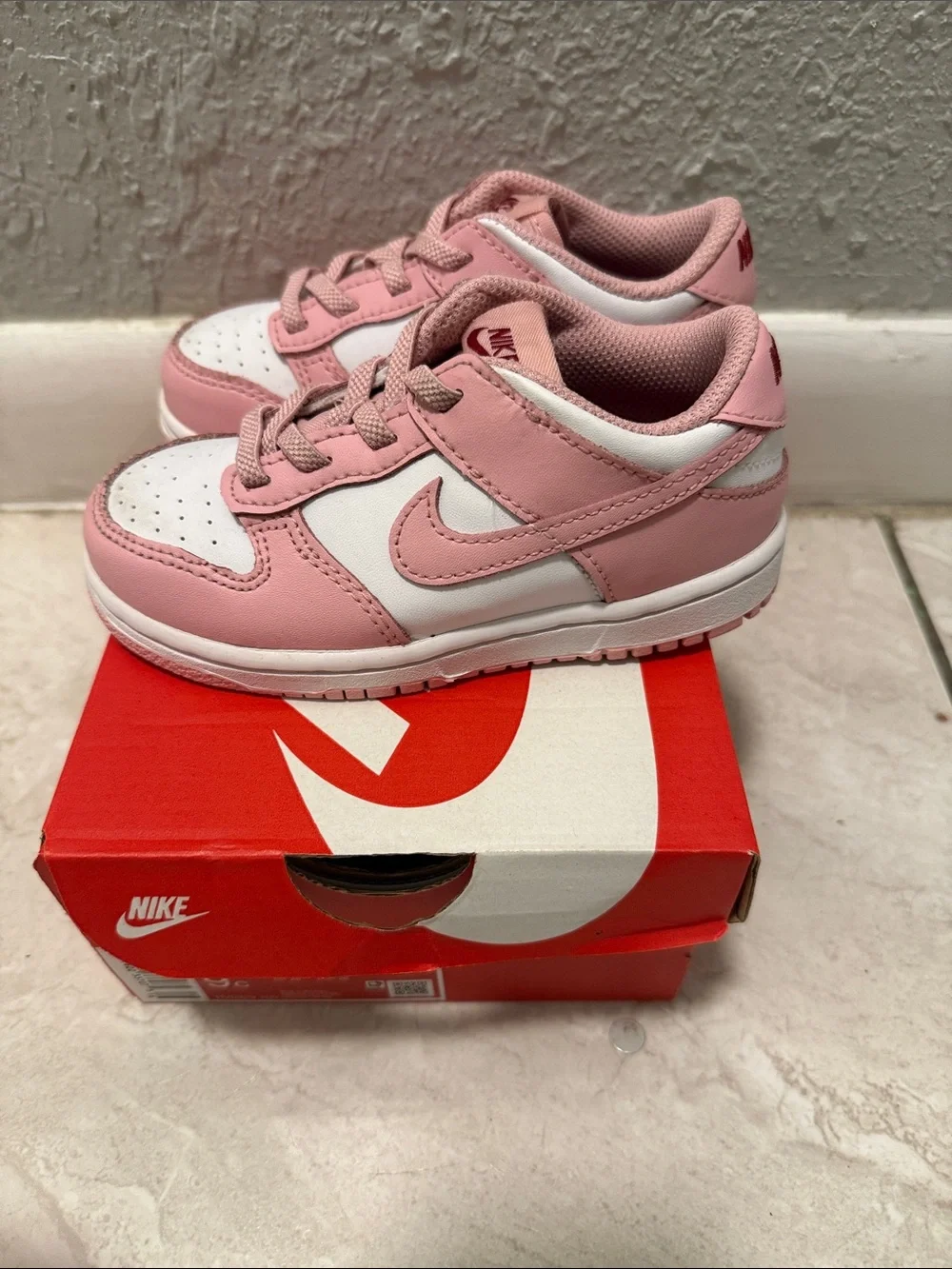 Nike Dunk Kids' Pink and White Low-Top Sneakers